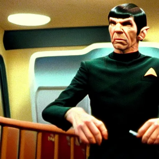 Prompt: mr spock in pulp fiction , 1997