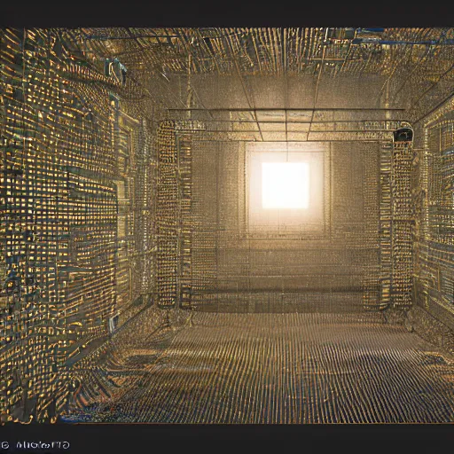 Prompt: a beautiful hyper realistic detailled matte painting of a microchip by albert bierdstat and rembrandt and john howe, and martin johnson heade matrix, motherboard, barometric projection, featured on artstation, illustration, octane render, cinematic lighting, golden ratio, postprocessing, 8 k, deph of field