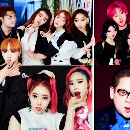 Image similar to Jonah Hill as a Kpop Idol, Twice red Velvet