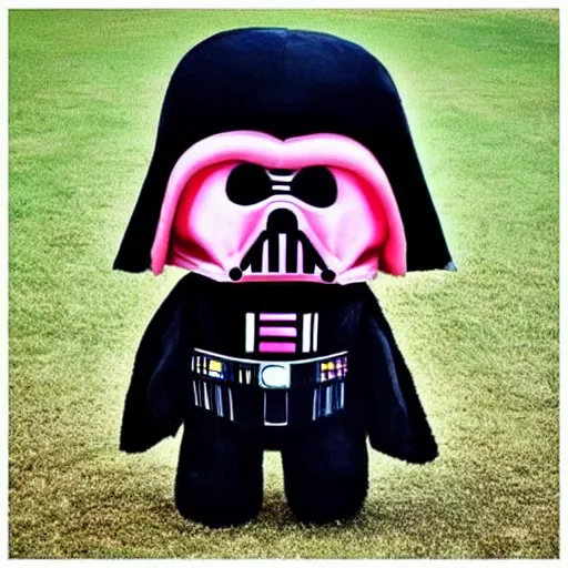 Image similar to a beautiful photo of a pink plushy darth vader teddy bear, trending on instagram