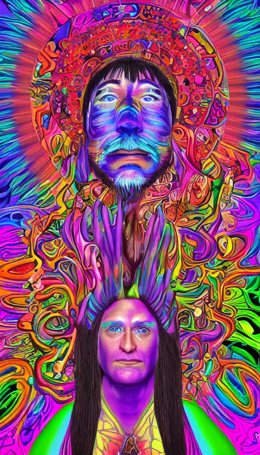 Image similar to portrait of a digital shaman, by lisa frank,