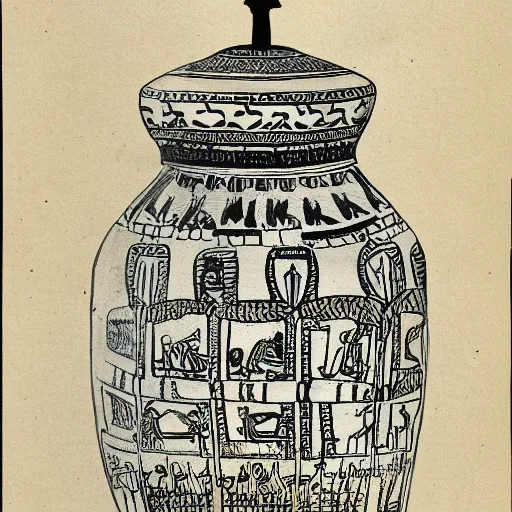 Image similar to roman jar illustrated with skeletons