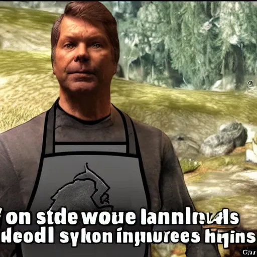 Image similar to chris hansen cooking steaks in skyrim