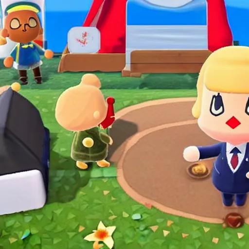 Prompt: donald trump in animal crossing