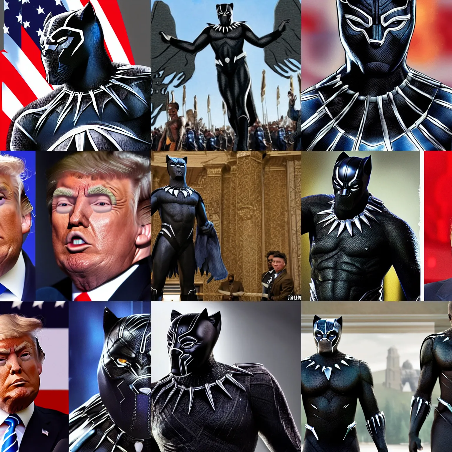 Prompt: donald trump as black panther, detailed, sharp