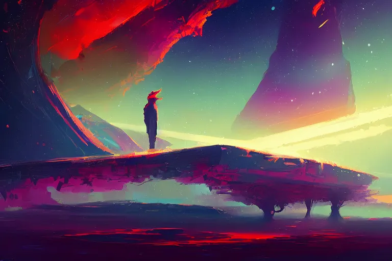 Image similar to eisberg floating in space, by anato finnstark, by alena aenami, by john harris, by ross tran, by wlop, by andreas rocha