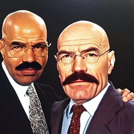 Prompt: walter white without moustache and steve harvey