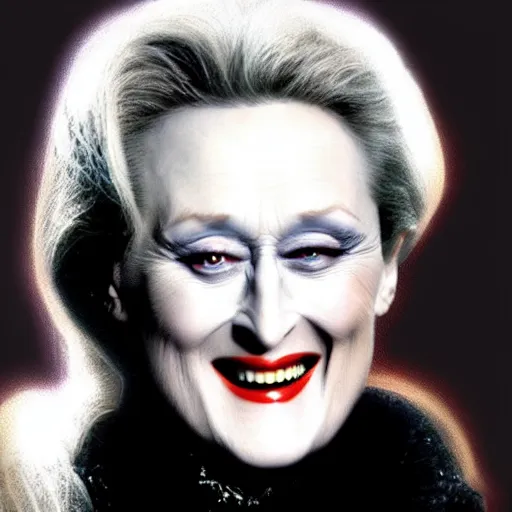 Prompt: evil vampire Meryl Streep