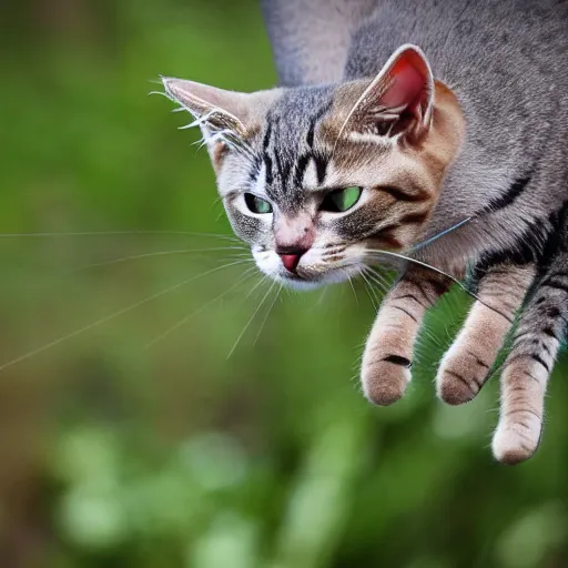 Prompt: cat spider hybrid hunting in the wild