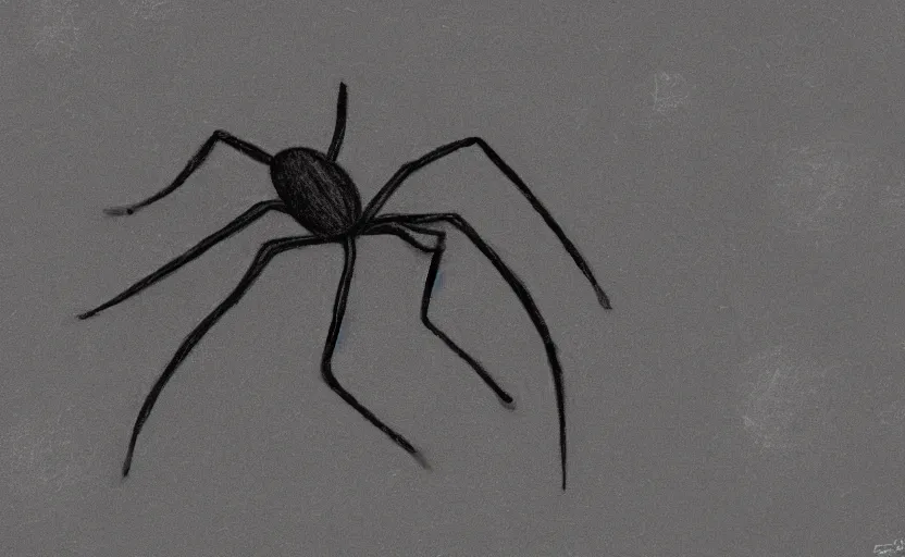 Image similar to A chalkboard drawing of a cellar spider