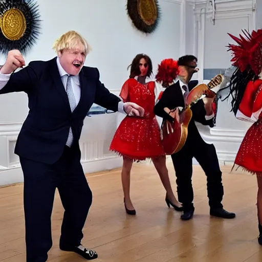 Image similar to boris Johnson dancing with mariachi