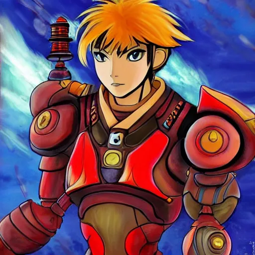 Prompt: Samus Aran depicted as a Samurai in the style of a Studio Ghibli movie