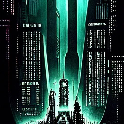 Image similar to fantastic poster of the movie, Dark City 1988 by sci-fi, concept art, awarded, fullly detailed, soft lighting, sharp focus,illustration, 8K Resolution HD, High quality image