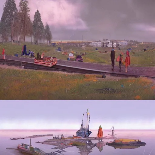 Image similar to futuristic sweden, by carl larsson and simon stalenhag, highly detailed, 4 k