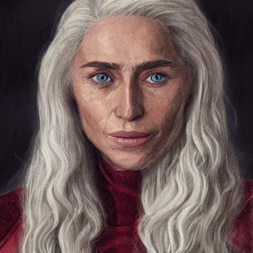 Prompt: a portrait of Ellen DeGenaerys Targaryen