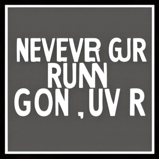 Prompt: never gonna run around and