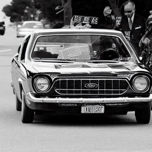 Prompt: photograph of Joe Biden in a Ford Pinto from a distance, 8k, high definition, highly detailed, photo realistic