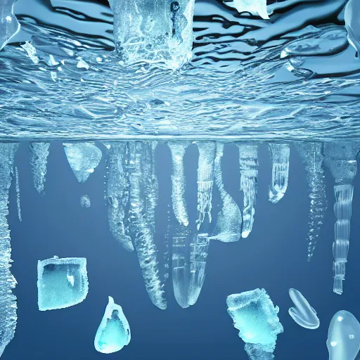 Image similar to icy submerged transparendigitalart leaked aquatic noticing