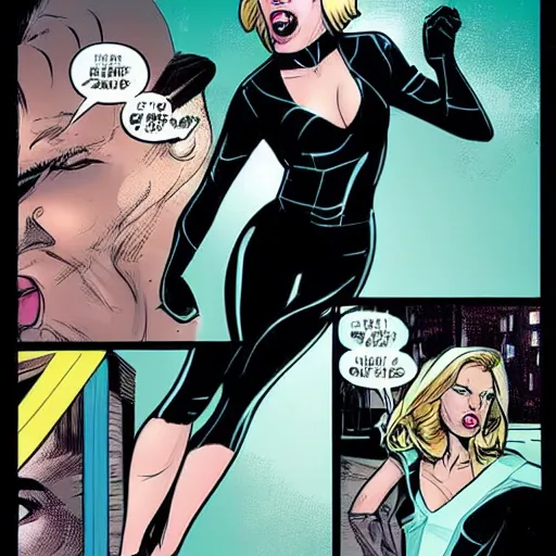 Prompt: In the style of Rafael Albuquerque comic art, Margot Robbie's new comic Catfight.