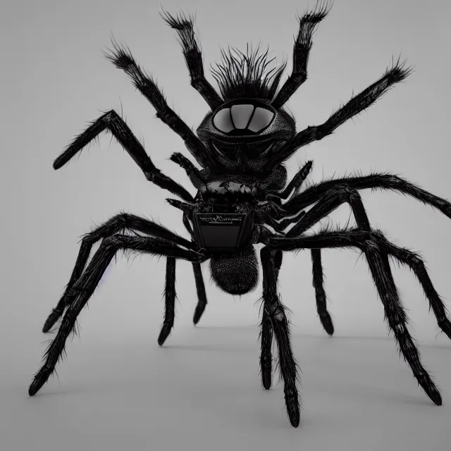 Image similar to queen elizabeth reimagined as a giant spider, dark cinematic, volumetric, realistic, 3 d render, cinematic lighting, ray tracing, cinematic, unreal engine 5, unreal engine render, octane render, hyper realistic, photo, 8 k