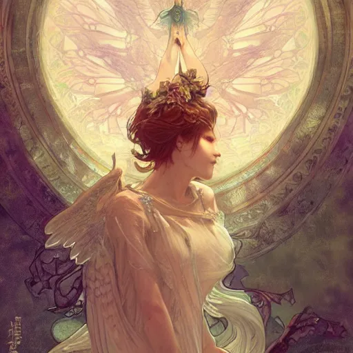 Image similar to beautiful angelic seductive fairy, fantasy, intricate, cinematic lighting, highly detailed, digital painting, artstation, smooth, sharp focus, illustration, art by Akihiko Yoshida, Greg Rutkowski and Alphonse Mucha, by Pixar