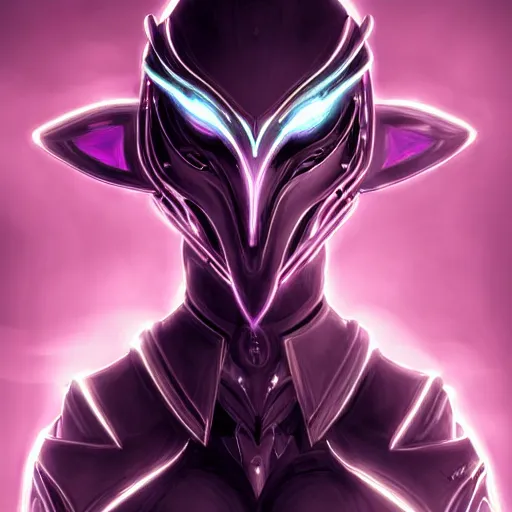 Image similar to highly detailed exquisite fanart, of a beautiful female warframe, but as an anthropomorphic robot female dragon, glowing eyes and robot dragon head, off-white plated armor, bright Fuchsia skin, royal elegant pose, close-up bust shot torso up, epic cinematic shot, realistic, professional digital art, high end digital art, sci fi, DeviantArt, artstation, Furaffinity, 8k HD render, epic lighting, depth of field