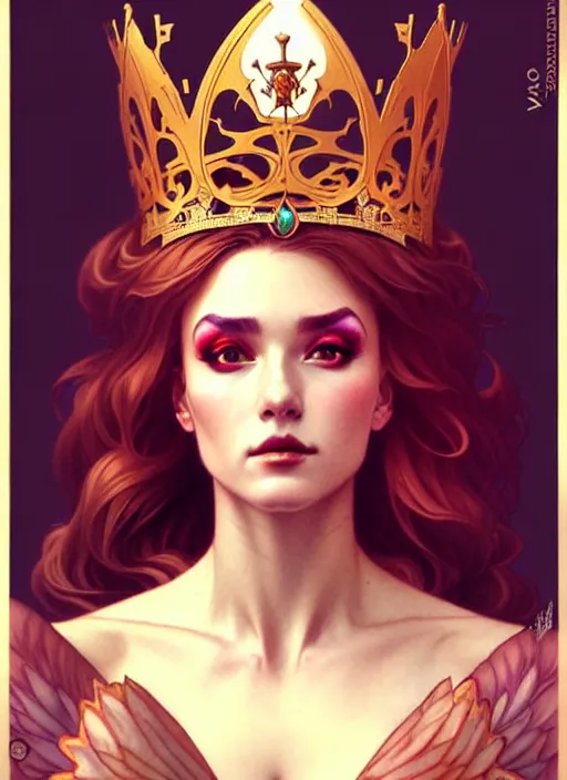 Image similar to rolyatistaylor as queen, incredibly detailed face, pretty face, light dress, true anatomy, art by artgerm and greg rutkowski and alphonse mucha