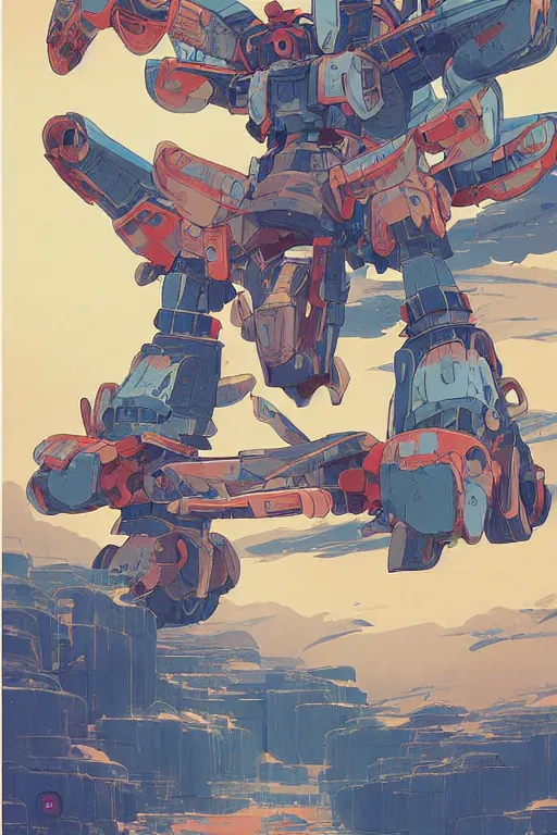 Image similar to japanese folk painting of mecha, detailed, cel shaded, by makoto shinkai and moebius and anton fadeev and james gurney,