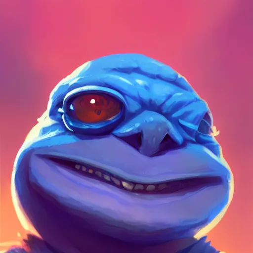 Image similar to super rich happy pepe, luxury, treasury, coins, money, hyper detalied, blue crystals, greg rutkowski, artstation