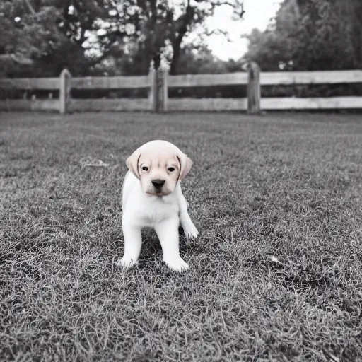 Prompt: a cute puppy wearing a cowboy hat, Canon EOS R3, f/1.4, ISO 200, 1/160s, 8K, RAW, unedited, symmetrical balance, in-frame