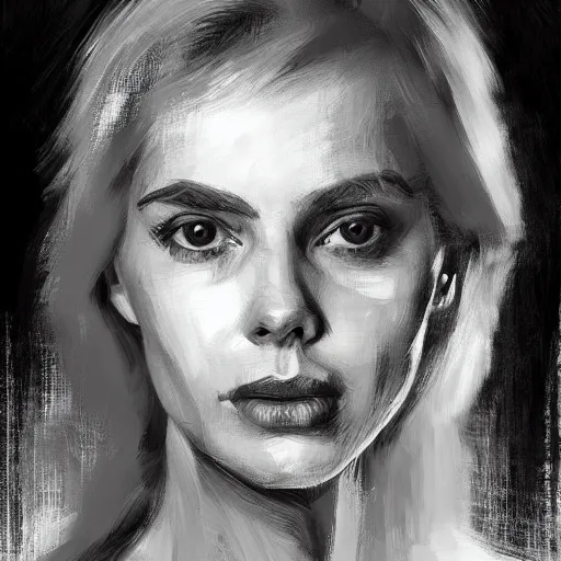 Prompt: A hyperdetailed digital oil portrait painting of a young Bibi Andersson in the style of Guy Denning and Ruan Jia. Trending on ArtStation and DeviantArt. Digital art.