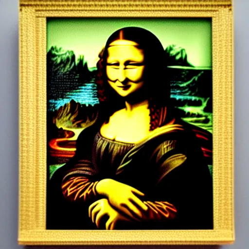 Prompt: Mona Lisa made of Lego