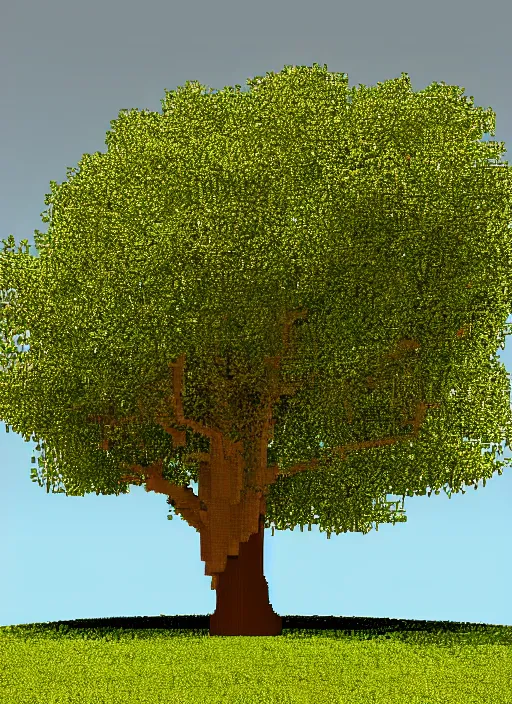 Prompt: tree pixelated full tree