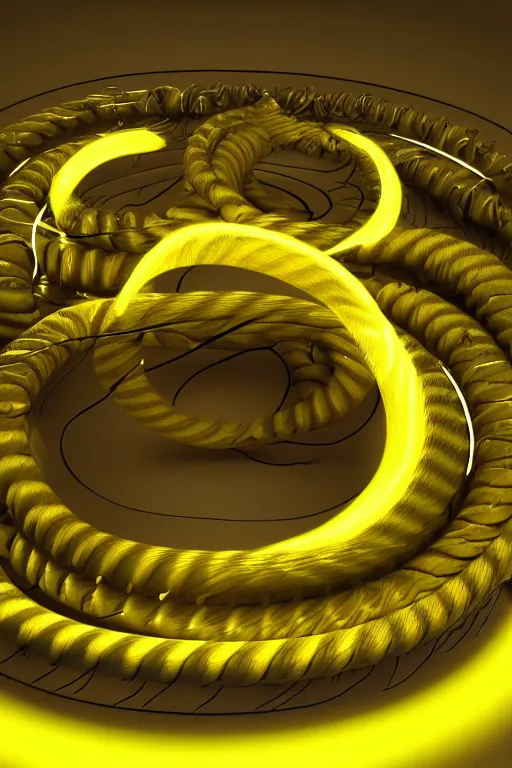Image similar to perfectly - centered coiled yellow cat, photorealism, hd quality, 8 k resolution, cinema 4 d, hdr dramatic cinematic lighting