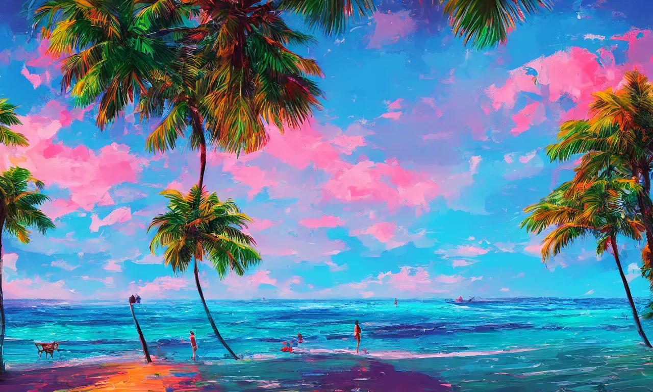 Image similar to paradise beach by alena aenami artworks in 4 k