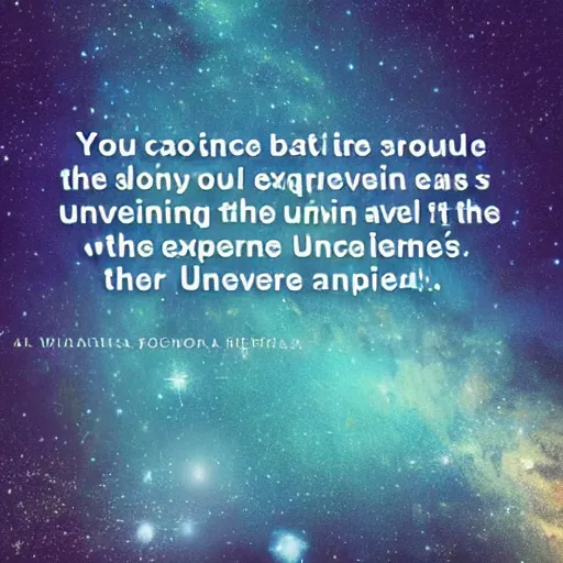 Image similar to You as a conscious soul who's aware of the universe is experiencing something you've never experienced before.