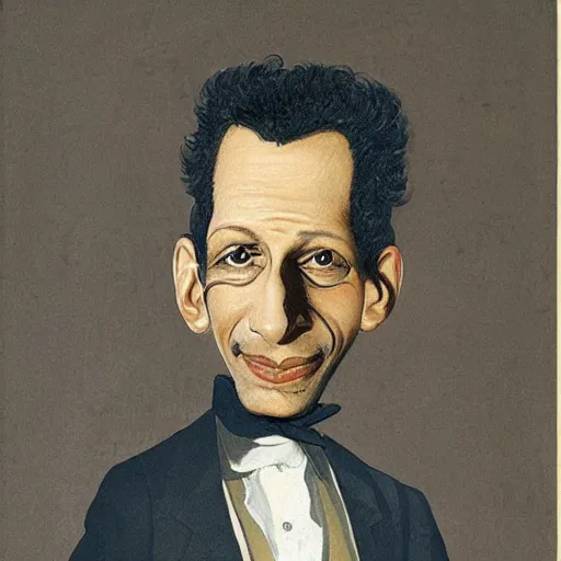 Prompt: a caricature of Jeff Goldblum drawn by Honoré-Victorin Daumier