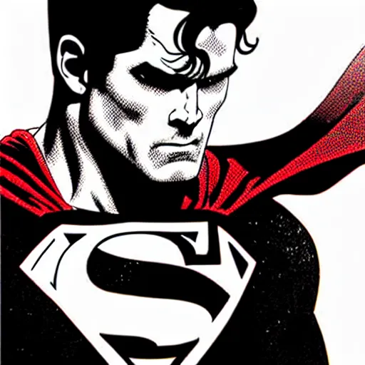 Image similar to Matt Bomer as Superman, by Tsutomu Nihei, highly detailed