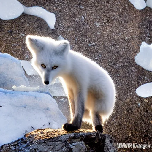 Image similar to an arctic fox made out of icicles, national geographic award-winnning photography