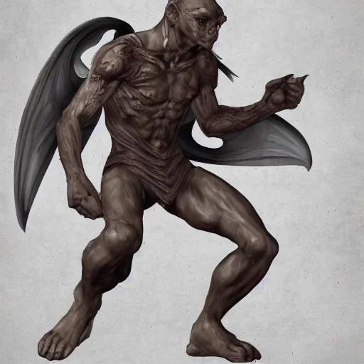 Image similar to daemon monk, winged gargoyle, chaos magic, unarmed combat, fierce opponent, adventure, art station, anime energy, fantasy concept