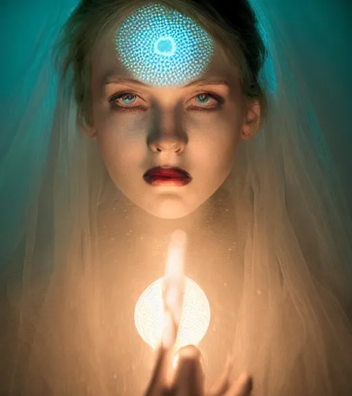 Prompt: lightpainting luminescent portrait, diffuse luminescent lightpainting, intricate wiccan luminescent lightpainting, elegant light, highly detailed beauty, lifelike, photorealistic, artstation, luminescent concept art, smooth, sharp luminescent focus, luminescent art by john collier, artem demura, michael bosanko