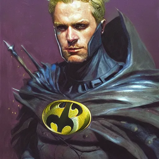 Image similar to Medieval Batman , fantasy character portrait by Donato Giancola, Craig Mullins, digital art, trending on artstation