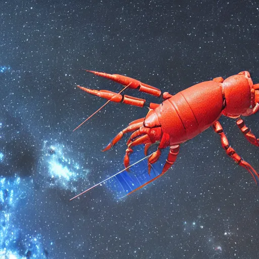 Image similar to a space station shaped like a lobster