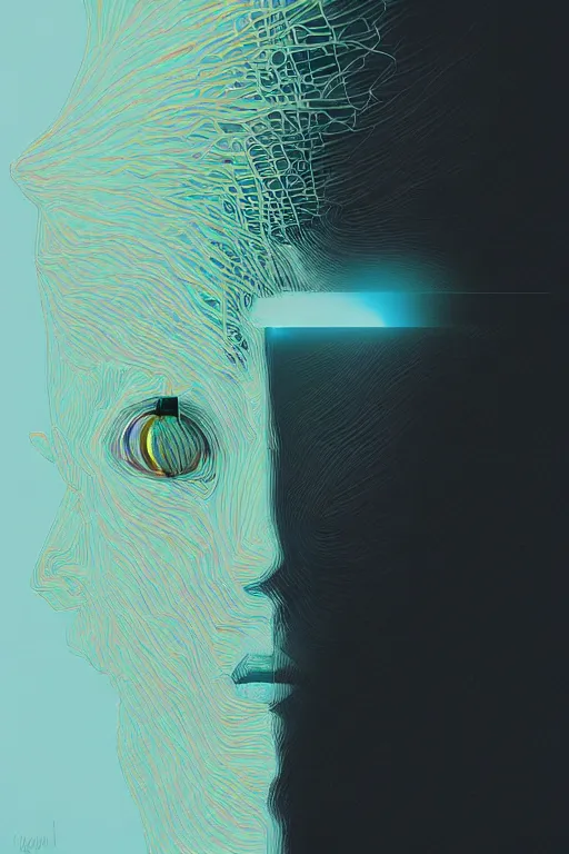 Image similar to woman wearing oculus and digital glitch head edward hopper and james gilleard, zdzislaw beksisnski, higly detailed