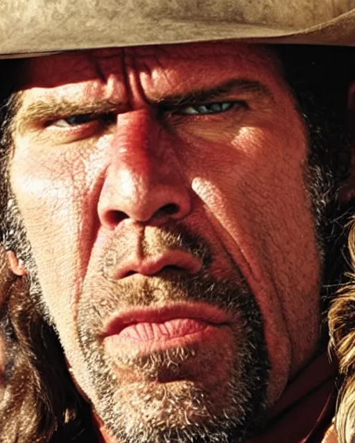 Image similar to film still close up shot of ron perlman in the movie a fistful of dollars. photographic, photography