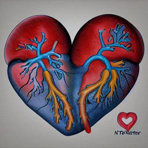 Prompt: anatomically correct heart by netter md