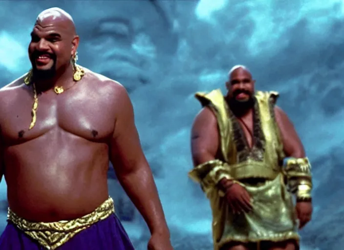 Image similar to film still of sinbad as kazaam in the movie kazaam 1 9 9 6