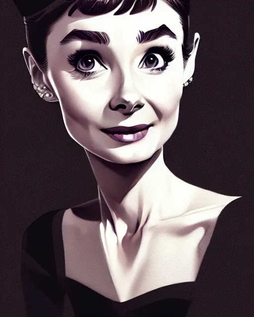 Image similar to full body character concept art of audrey hepburn | | distinct - fine, key visual, realistic shaded perfect face, fine details by stanley artgerm lau, wlop, rossdraws, james jean, andrei riabovitchev, marc simonetti, sakimichan, and jakub rebelka, trending on artstation