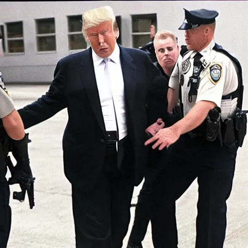 Image similar to donald trump getting arrested on the tv show cops