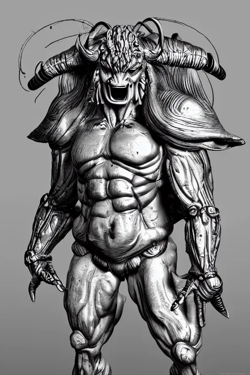 Image similar to bull humanoid figure, highly detailed, digital art, sharp focus, trending on art station, kentaro miura manga art style